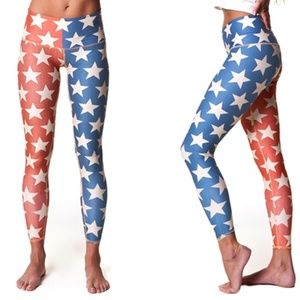 red and blue hot pants